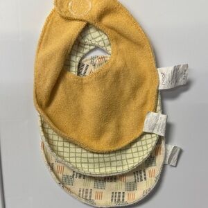 3 Pack- Yellow, Green Stripped, and Print Baby Bib Set with Carter’s Burp Cloth